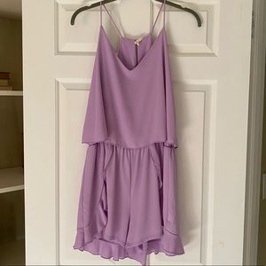 Tyche Lavender Flowy Ruffle Romper